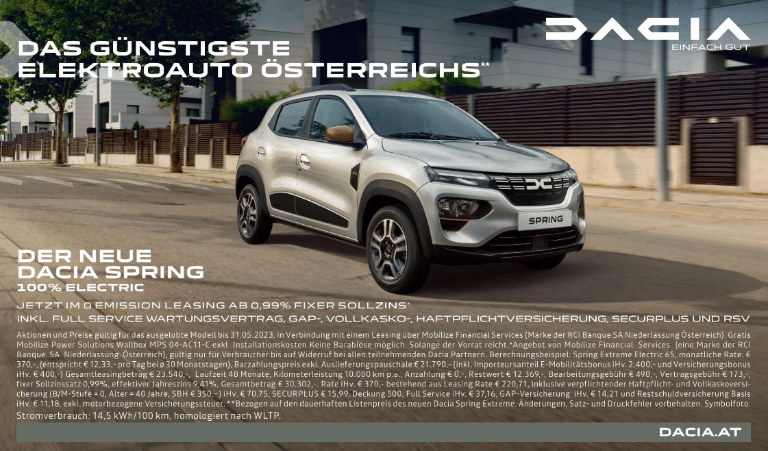 Winterräder kostenlos bei Kauf eines Dacia Spring | Duster: Easy Service gratis bei Leasing | Großer Versicherungsbonus | 3/3 Kredit